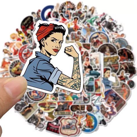 pin up girl sticker|More.